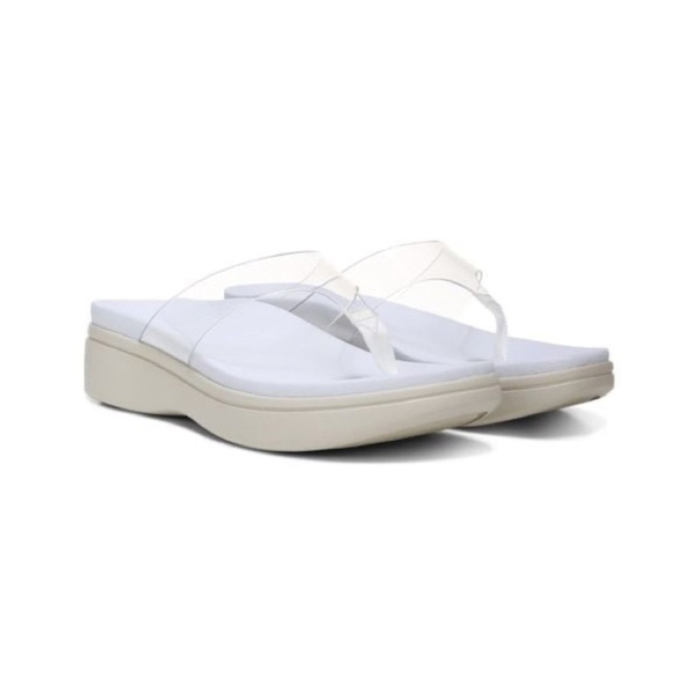 Vionic Luminous Platform Thong Sandals 9 Blue Excellent Orthotic Casual - Picture 1 of 10